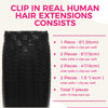 Picture of Lashey Kinky Straight Clip in Hair Extensions for Black Women, 18 Inch 7pcs 120g #1B Natural Black, Clip in Hair Extensions Real Human Hair Lace Clip Ins Thick Human Hair