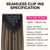 Picture of Lashey Seamless Clip in Hair Extensions Human Hair Natural Black Mixed Chestnut Brown 24 Inch Long Clip in Hair Extensions 110g 7pcs Straight Real Human Hair for Black Women