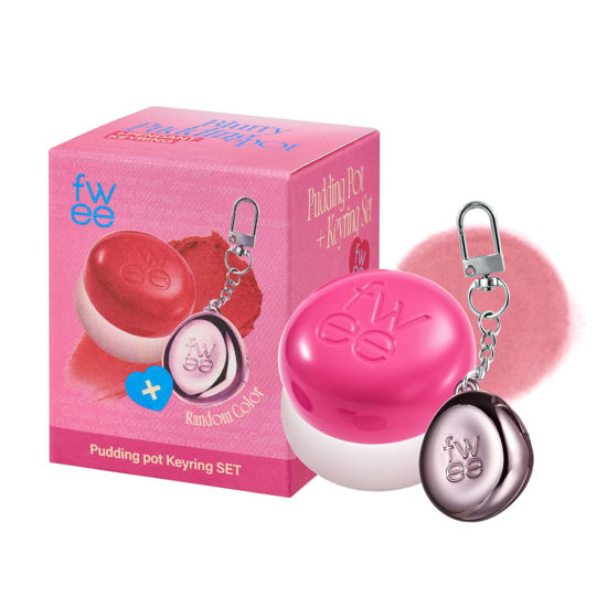 Picture of fwee Lip&Cheek Blurry Pudding Pot + Pendant Keyring | Baby | Random Colored Keyring | Makeup Blush, Buildable Lightweight, Multi-Use Soft Matte Finish | 5g