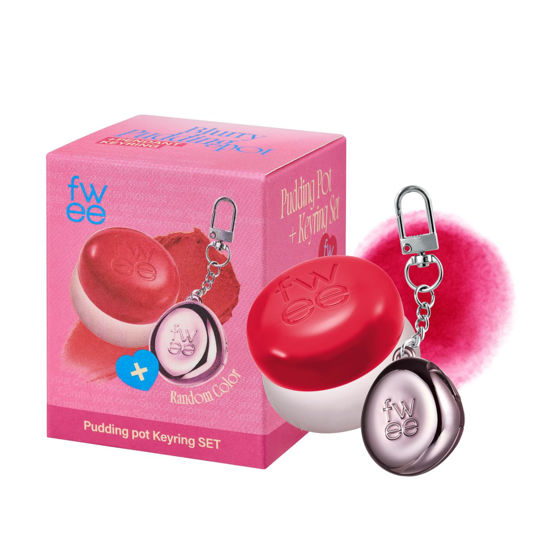 Picture of fwee Lip&Cheek Blurry Pudding Pot + Pendant Keyring | Mule | Random Colored Keyring | Makeup Blush, Buildable Lightweight, Multi-Use Soft Matte Finish | 5g