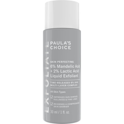 Picture of Paula’s Choice 6% Mandelic Acid + 2% Lactic Acid Exfoliant, Gentle Daily AHA Exfoliation for Discoloration, Bumpy Texture & Radiance, for Sensitive Skin, Fragrance-Free & Paraben-Free, 1 Fl. Oz.