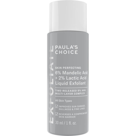 Picture of Paula’s Choice 6% Mandelic Acid + 2% Lactic Acid Exfoliant, Gentle Daily AHA Exfoliation for Discoloration, Bumpy Texture & Radiance, for Sensitive Skin, Fragrance-Free & Paraben-Free, 1 Fl. Oz.