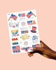 Picture of xo, Fetti Fourth of July Decorations Temporary Tattoos - 30 styles | America, Red White and Blue Party Supplies, 4th of July, USA,Memorial Day, Independence Day, Labor Day
