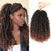 Picture of SamBraid Goddess Locs Crochet Hair 14 Inch, 8 Packs New Goddess Faux Locs Crochet Hair for Black Women, River Locs Crochet Hair with Curly Ends (14Inch, T1B/30, 8Packs))
