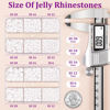 Picture of Resin Jelly Rhinestones for Crafting with B7000 Jewelry Glue, 2 Boxes White Flatback Crystals with 2Pcs 10ml Glue, Bedazzling Non Hotfix Gems for DIY Tumblers Clothing Shoes Manicure