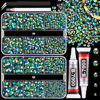 Picture of Resin Jelly Rhinestones for Crafting with B7000 Jewelry Glue, 2 Boxes Emerald Balck AB Flatback Crystals with 2Pcs 10ml Glue, Bedazzling Non Hotfix Gems for DIY Tumblers Clothing Shoes Manicure