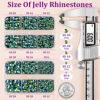 Picture of Resin Jelly Rhinestones for Crafting with B7000 Jewelry Glue, 2 Boxes Emerald Balck AB Flatback Crystals with 2Pcs 10ml Glue, Bedazzling Non Hotfix Gems for DIY Tumblers Clothing Shoes Manicure