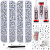 Picture of 12100Pcs Resin Rhinestones for Crafting with 3Pcs 10ml B7000 Jewelry Glue, 2 Boxes Flatback Crystals Diomand (Silver) for Bedazzling Crafts DIY Nail Art Makeup，Non Hotfix Gems for Clothing Shoes