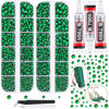Picture of 12100Pcs Resin Rhinestones for Crafting with 3Pcs 10ml B7000 Jewelry Glue, 2 Boxes Flatback Crystals Diomand (Emerald Green) for Bedazzling Crafts DIY Nail Art，Non Hotfix Gems for Clothing Shoes