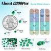 Picture of 12100Pcs Resin Rhinestones for Crafting with 3Pcs 10ml B7000 Jewelry Glue, 2 Boxes Flatback Crystals Diomand (Emerald Green) for Bedazzling Crafts DIY Nail Art，Non Hotfix Gems for Clothing Shoes