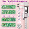 Picture of Resin Jelly Rhinestones for Crafting with B7000 Jewelry Glue, 2 Boxes Dark Green AB Flatback Crystals with 2Pcs 10ml Glue, Bedazzling Non Hotfix Gems for DIY Tumblers Clothing Shoes Manicure