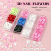 Picture of 3D Flowers, Manicure Kit with Nail Rhinestone Glue Gel, Colorful Acrylic Flower Nail Charms with Caviar Beads, Rhinestones for Nails + Gem Glue for Nails (UV/LED Needed) with Dotting & Pickup Tools