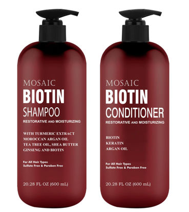 Picture of Biotin Volumizing Shampoo and Conditioner Set for Thinning Hair and Regrowth - Ultimate Anti Hair Loss, Thickening Growth Treatment Care for Men & Women