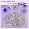 Picture of 3000PCS SS8/2.5mm Crystal Rhinestones (Clear), Bedazzling Flatback Glass Rhinestones for Crafting DIY Nail Art Makeup Decoration, Gems Diomand Charms for Tumbler Shoes Clothing Mug