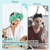Picture of Shintop Face Wash Headband, Soft Makeup Headband with Cute Bow Elastic Spa Headwear for Skincare Facial Mask Showers (Pea Green)