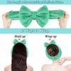 Picture of Shintop Face Wash Headband, Soft Makeup Headband with Cute Bow Elastic Spa Headwear for Skincare Facial Mask Showers (Pea Green)