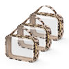 Picture of Wedama TSA Approved Toiletry Bag, 3 Pack Clear Makeup Bags with Handles, Quart Size PVC Clear Cosmetic Bags for Women and Men, Carry on Airport Airline Compliant Bag, Leopard Print