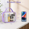 Picture of Wedama TSA Approved Toiletry Bag, 3 Pack Clear Makeup Bags with Handles, Quart Size PVC Clear Cosmetic Bags for Women and Men, Carry on Airport Airline Compliant Bag, Purple