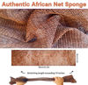 Picture of SPMKTBOZAI African Net Sponge Authentic, African Exfoliating Sponge Real African Net Black Owned, African Bath Sponge Back Scrubber, Body Exfoliator Shower Bath Accessories (Brown)