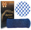 Picture of SPMKTBOZAI African Net Sponge Authentic, African Exfoliating Sponge Real African Net Black Owned, African Bath Sponge Back Scrubber, Body Exfoliator Shower Bath Accessories (Blue)