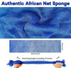 Picture of SPMKTBOZAI African Net Sponge Authentic, African Exfoliating Sponge Real African Net Black Owned, African Bath Sponge Back Scrubber, Body Exfoliator Shower Bath Accessories (Blue)