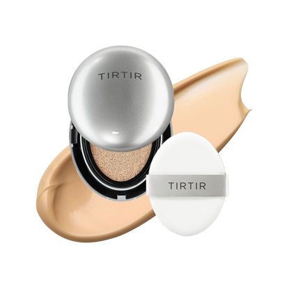 Picture of [*Mini Size*] TIRTIR Aura Glow Silver Cushion | Korean Cushion Foundation, (#25N Mocha, 0.15 Fl Oz)