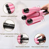 Picture of 3 Barrel Curling Iron Jumbo 1.25 inch (32mm) Hair Curling Wand Crimper Instant Heating Adjustable Hair Curler with 2 Temperature Control