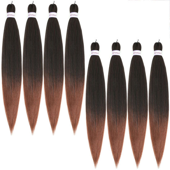 Picture of Alrence Pre Stretched Braiding Hair Long Braid 36 Inch 8 Packs Professional Braiding Hair Extensions Synthetic Crochet Twist Braids (36 Inch, T1B/30)