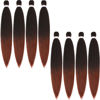 Picture of Alrence Pre Stretched Braiding Hair Long Braid 32 Inch 8 Packs Professional Braiding Hair Extensions Synthetic Crochet Twist Braids (32 Inch, T1B/350)