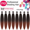 Picture of Alrence Pre Stretched Braiding Hair Long Braid 32 Inch 8 Packs Professional Braiding Hair Extensions Synthetic Crochet Twist Braids (32 Inch, T1B/350)