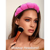 Picture of VELSCRUN 6 Pack Makeup and Skincare Headbands - Rose Pink Sponge Hair Bands, Bow Tie Wristbands for Face Washing, Women's Hair Accessories