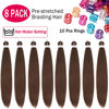 Picture of Alrence Pre Stretched Braiding Hair Long Braid 30 Inch 8 Packs Professional Braiding Hair Extensions Synthetic Crochet Twist Braids (30 Inch, 8#)