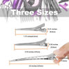 Picture of HiJeaton 42Pcs Hair Clips, Silver Metal Duck Billed Hair Clips for Women Styling Sectioning, Duckbill Long Hair Clips, Pin Curl Clips for Hair, Alligator Roller Clip with Case