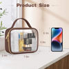 Picture of Wedama TSA Approved Toiletry Bag, 2 Pack Clear Makeup Bags with Handles, Quart Size PVC Clear Cosmetic Bags for Women and Men, Carry on Airport Airline Compliant Bag, Brown
