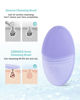 Picture of EZBASICS Facial Cleansing Brush Made with Ultra Hygienic Soft Silicone, Waterproof Sonic Vibrating Face Brush for Deep Cleansing, Gentle Massaging, Inductive Charging (Violet)1 Pack+5 Speed Settings