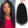 Picture of 8 Packs Goddess Faux Locs Crochet Hair for Black Women,Natural Black Goddess Locs Crochet Hair, Boho Style Locs, River Locs Crochet Hair with Curly Ends (18Inch, 1B#, 8Packs)