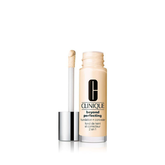 Picture of Clinique Beyond Perfecting Liquid Lightweight Full Coverage Foundation + Concealer For Dry Combination to Oily Skin Types, Flax, 1 Fl Oz