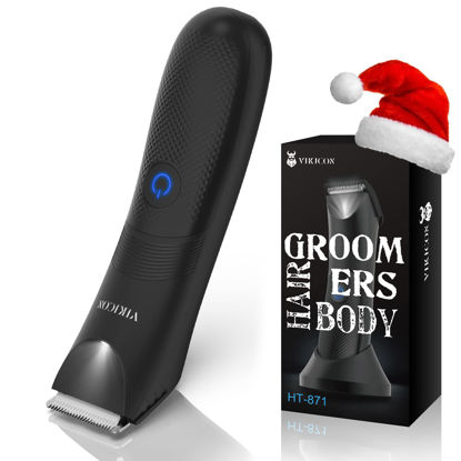 Picture of VIKICON Manscape Trimmer for Men - IPX7 Waterproof Ball Trimmer w/Light & Ceramic Blade, Body Groomer for Pubic/Body/Groin Grooming, Electric Razor Shavers, USB-C Charging, No Nicks, Gifts for Him Dad
