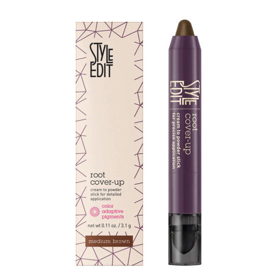 Picture of Style Edit Root Touch Up Stick - Medium Brown Hair Concealer, Temporary Gray Coverage, Premium Hair Shading Sponge Pen, 0.11 oz