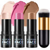 Picture of 3Pcs Cream Contour Stick Makeup Kit,Shades with Highlighter Stick,Blush Stick and Bronzer Stick for Sculpt the Cheeks, Long Lasting,Waterproof,Dewy & Matte Finish,#1 LIGHT FAIR (#08,11,14)