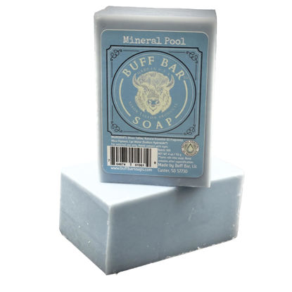 Picture of Big Crazy Buffalo Pure Bison Tallow Buff Soap Bar, Mineral Pool, (2 pack) - Scents of Himalayan Sea Salt, Moss, & Freesia - Cleans, Moisturizes, Soothes, Hydrates - No Chemicals or Preservatives