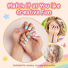 Picture of Modelones Press on Nails for Kids 144Pcs 6 Pack Children Acrylic Christmas Fake Nails Pre-glue Full Cover Glitter Gradient Color Starts Unicorn Butterfly Short False Nail Art Kits Sets Gifts