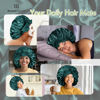 Picture of BONNET QUEEN Large Satin Bonnet Silk Bonnet for Sleeping Women Hair Bonnet Big Bonnet Night Sleep Cap Scarf Wrap for Curly Hair with Tie Band Green