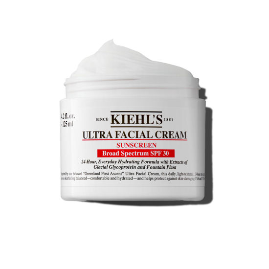 Picture of Kiehl's Ultra Facial Cream with SPF 30, Lightweight Daily Moisturizer for All Skin Types, 24-hour Hydration, UV Sunscreen Protection, Non-greasy, Absorbs Quickly, with Glacial Glycoprotein - 4.2 fl oz