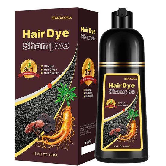 Picture of Fvquhvo Natural Instant 3 in 1 Hair Color Dye Shampoo for Gray Hair - Men & Women, Long Lasting Dark Brown