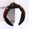 Picture of Thanksgiving Headband for Women Beaded Turkey Fall Headband Accessories Jeweled Pearl Rhinestone Knotted Headband Autumn Fall Thanksgiving Hair Accessory Outfits Holiday Gifts (HAPPY TURKEYDAY 2)