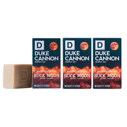 Picture of Duke Cannon Big Brick of Soap - Buck Moon, 10 oz Bar, Vetiver & Oak Moss Scent, Triple Milled, Supports U.S. Veterans. (3 Pack)