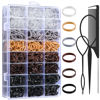 Picture of Auroray 2200 Pcs Elastic Hair Ties, 6 Natural Colors Mini Rubber Bands with Hair Tail Tools and Comb, Hair Accessories for Women, Girls, Toddlers, Babies