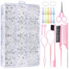 Picture of Auroray 2200 Pcs Clear Hair Ties, Hair Loop Styling Tool Set with Hair Tie Cutter, Elastic Hair Accessories for Toddler Baby Girl Women
