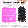 Picture of 7 Packs GoGo Curl Crochet Hair 6 Inch Short Curly Crochet Hair for Women Water Wave Beach Curl Deep Twist Crochet Braids Synthetic Braiding Hair Extensions (6 Inch, 1B)